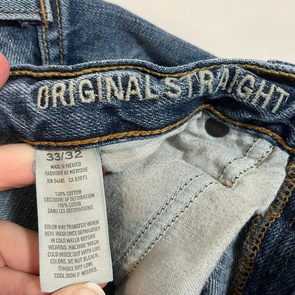 American Eagle Men’s 33x32 100% Cotton Original Straight Cut Denim Jeans - Picture 2 of 7